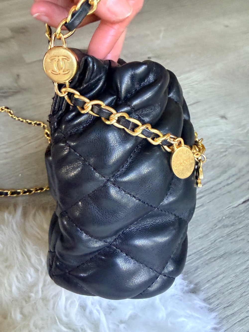 FULL SET NIB Chanel MAKEUP Black Mini Bucket Charms on Chain Handbag NEW - Picture 8 of 15